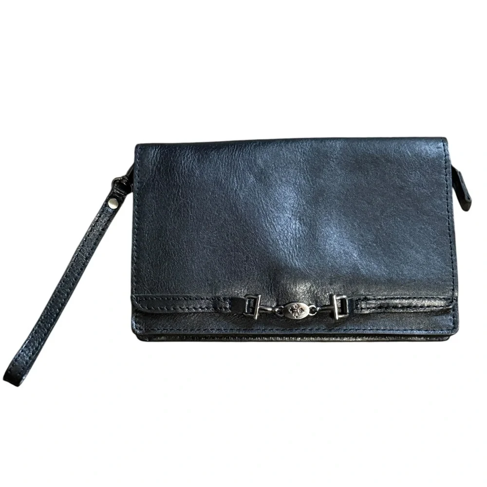 Patricia Nash Clutch Wristlet Black Leather - Picture 8 of 15
